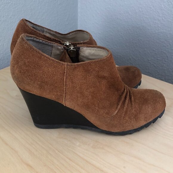 Michael Kors Leather Wedge Booties - Picture 1 of 13